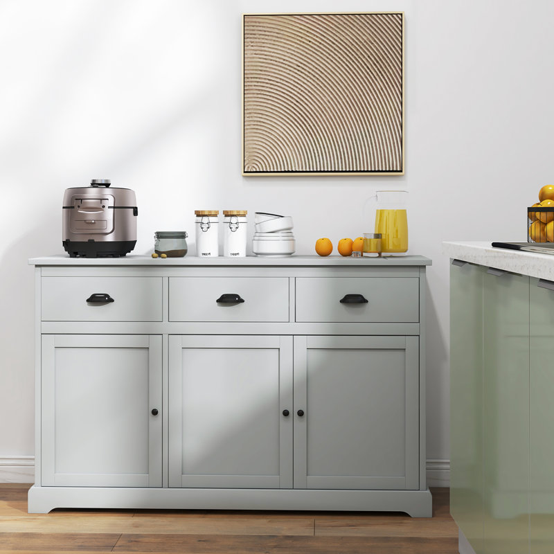 Buffet 3 tiroirs 53,5 po Anamarija, gris