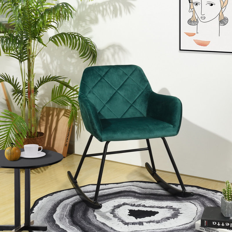 Aireka Rocking Chair, Dark Green