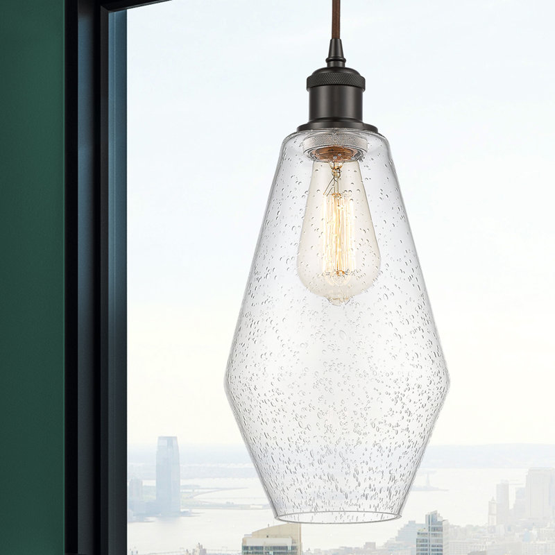 Luminaire suspendu simple à 1 lumière Gabbie, Bronze huilé