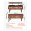 Table basse à plateau relevable de 39,4 po, table basse ovale cannelée avec 3 compartiments cachés, bureau central ovale en bois de style Mid-Century avec rangement, plateau de table relevable pour la maison et le bureau, assemblage facile, noyer