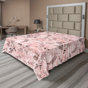 Saumon pâle, gris et rose / motif floral