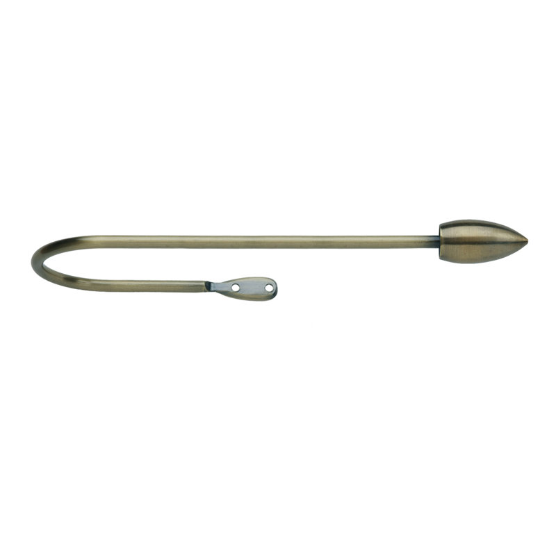 Curtain Holdback, 0.28cm H x 28cm W x 10.70cm D, Spun Brass