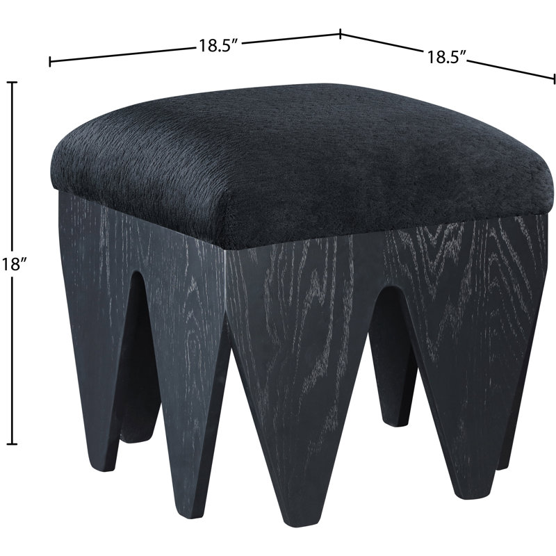 Banc en tissu Altair, Noir, Velours noir