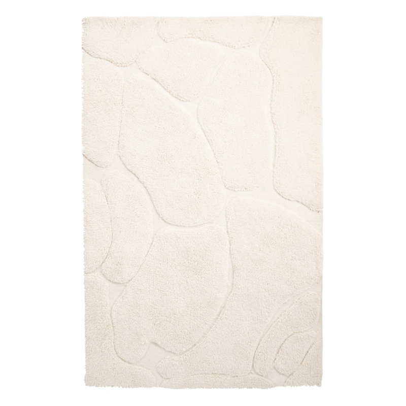 Rug Area Rug in White, Rectangle 6' x 10'