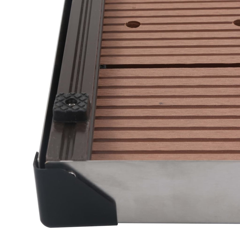 Cabriales WPC and Stainless Steel Standard Shower Tray, 5cm H x 62cm W x 80cm D, Brown
