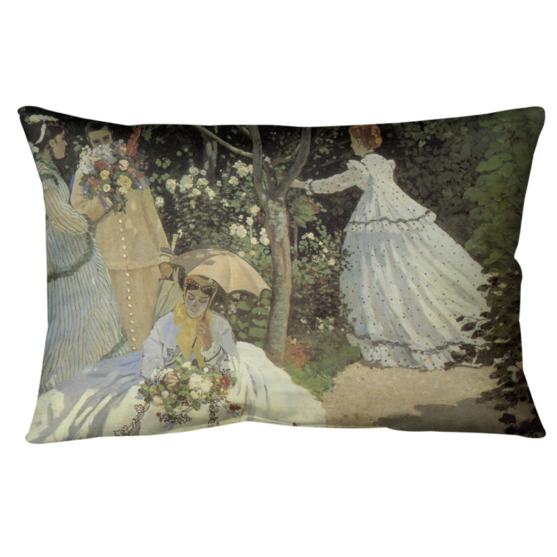 Coussin Claude Monet, Vert, Simili suède