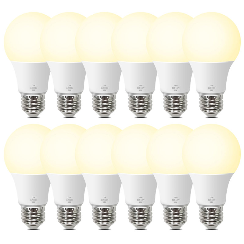 Ampoules à DEL A19, ampoules à DEL équivalentes à 100 watts 3000K, 1000Lm, culot E26, à intensité variable, ampoules à DEL de 14 W (ensemble de 12)