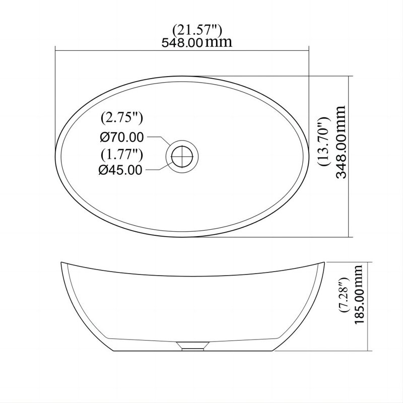 Schnappi 14'' Gray Concrete Oval Bathroom Sink
