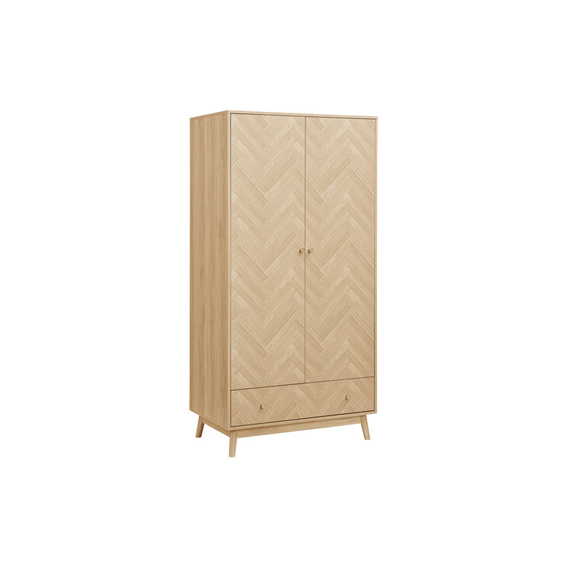 Mardell 2 Door Particle Board Wardrobe, Oak