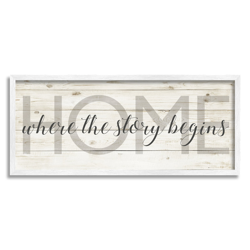 «Story Begins» par Anna Quach - reproduction d'art texturée, Giclée encadrée blanc bord de mer, H 24 po x l 10 po x P 1,5 po