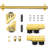 7.3FT Gold Rolling Library Ladder Hardware Kit, Telescopic Upper Roller,Ladder Not Included