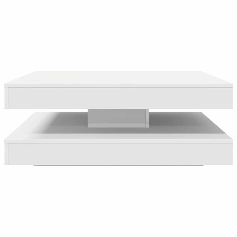 Coffee Table 360-Degree Rotatable 90X90x34.5 Cm, White