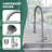 Pre-Rinse Spring Kitchen Faucet with Sprayer, Dual Spray Mode Commercial Kitchen Sink Faucets, Single Handle 304 Stainless Steel, Includes Deck Plate, Fits 1-Hole or 3-Hole Sinks, Brushed Nickel-122877579