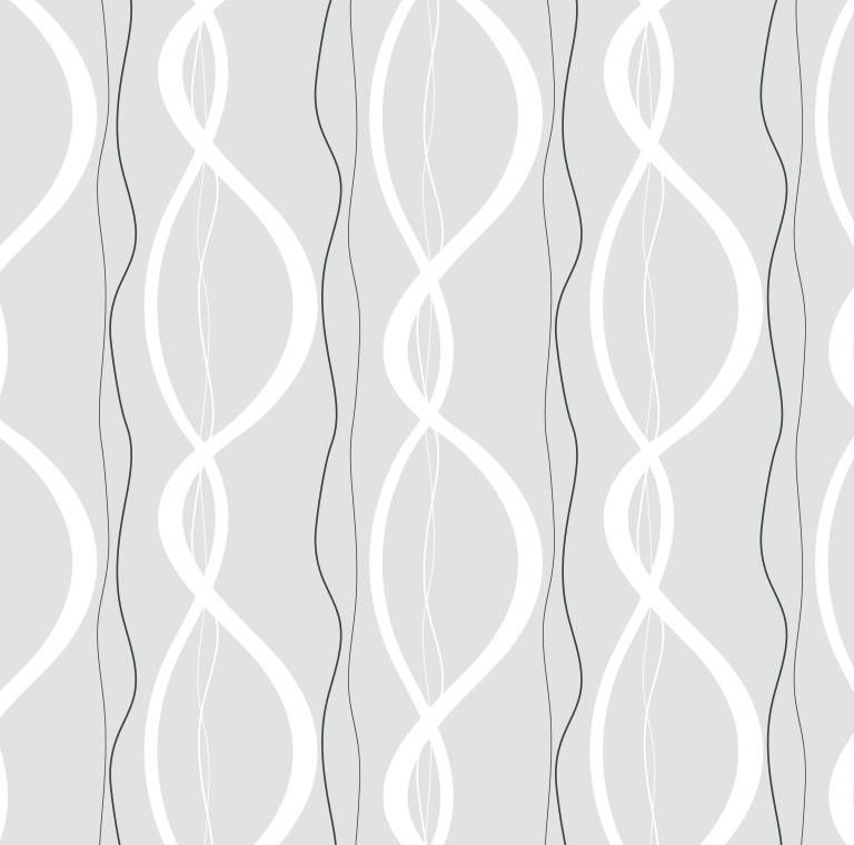 Ribbons And Chains Abstract Vinyl Wallpaper Roll by Jamie Graney, Gray/White/Black