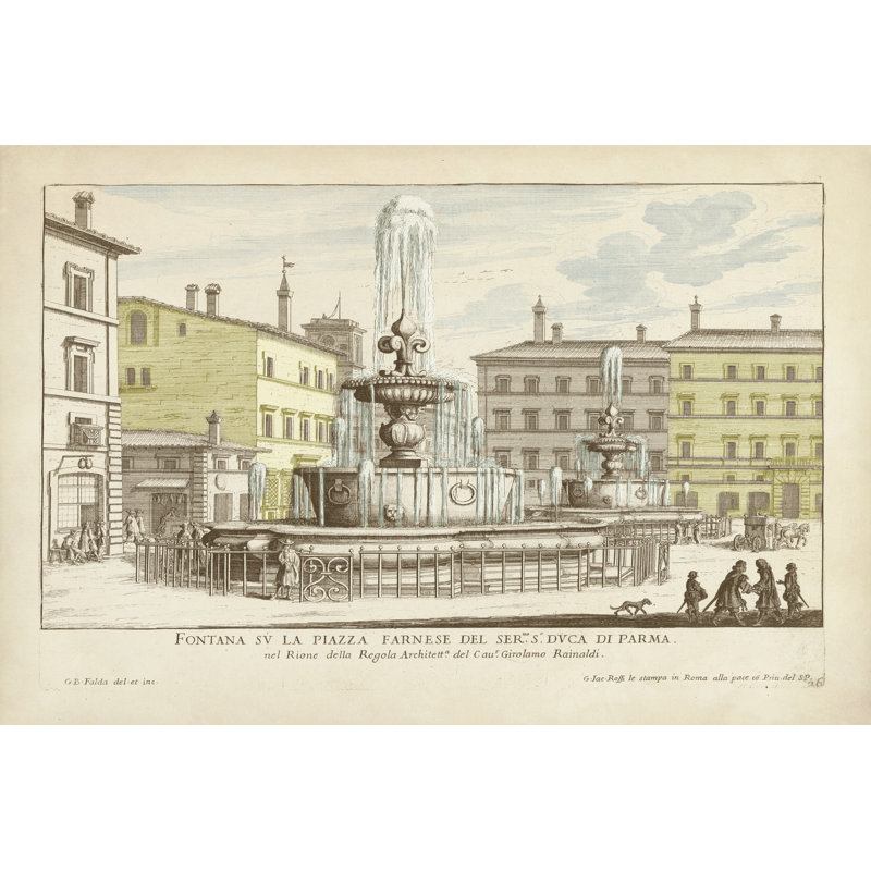 Fountains Of Rome IV by Vision Studio - Wrapped Canvas Print, 30cm H x 46cm W