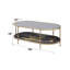 Table basse moderne en marbre noir avec structure en métal et fonction élégante