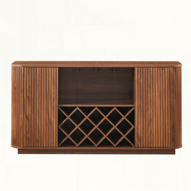 Buffet Modern Wavy Curve avec support à vin et porte-verres