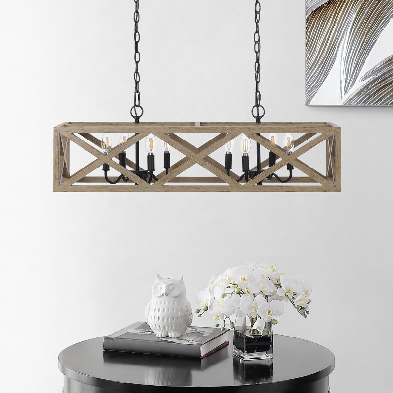 Luminaire suspendu pour îlot de cuisine 8 lumières Bingaman