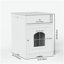 Armoire de rangement en bois pour litière pour chat avec tiroirs, table d'appoint, cage intérieure pour animal de compagnie, armoire de chevet pour chat (blanc)