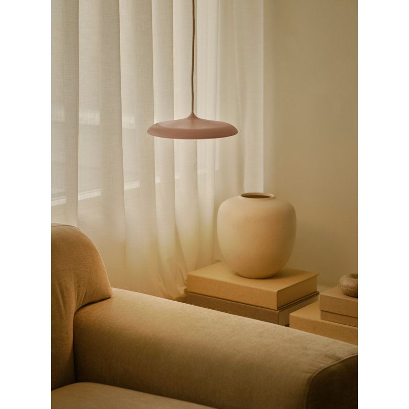 1 - Light Pendant, 6cm H x 25cm W x 25cm D, Dusty Rose, 0.9 W
