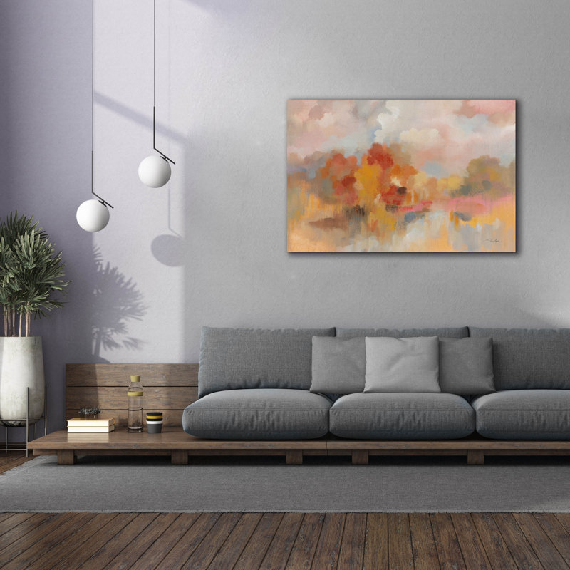 Toile épique Graffiti «Fall Sunrise» par Silvia Vassileva, 60 po x 40 po