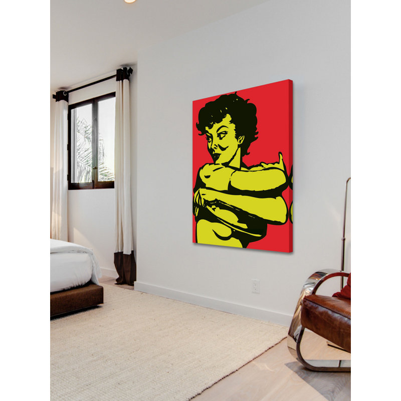 Impression d’art graphique sur toile tendue « Girl 2 » par Josh ruggs, H 30 po x l 20 po x P 1,5 po
