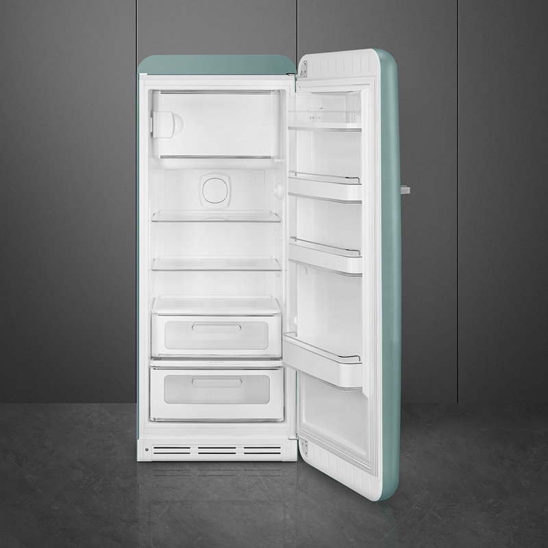 SMEG 50s Style 24'' Top Freezer 9.92 cu. ft. Refrigerator, Yellow, Right