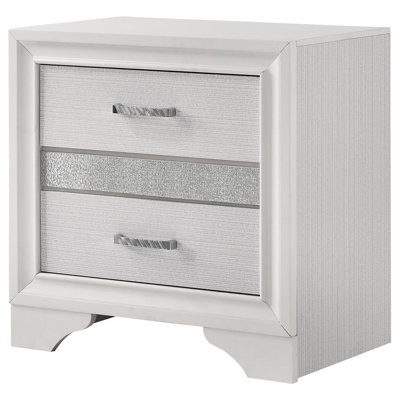 White 2-Drawer Nightstand With Hidden Jewelry Tray - Modern Bedroom Nightstand With Storage Drawers | Stylish Furniture Organizer