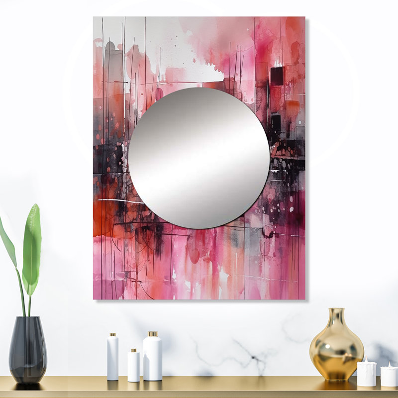 Xavian Modernist Expressions III - miroir moderne Mid-Century, miroir mural décoratif moderne, impression d'art en métal