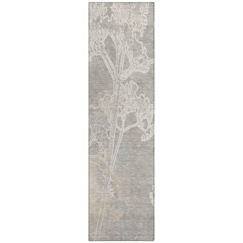 Machine Washable Indoor/Outdoor Layton ACN2239 Floral Rug, Runner 2'3" x 7'6"