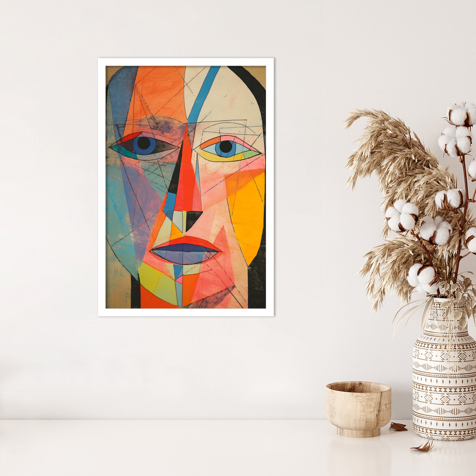 The Face by Treechild, White, 25" H x 17" W
