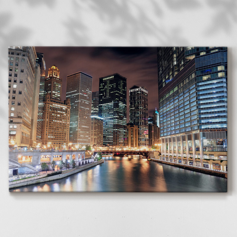 " Chicago River V ", 32" H x 48" W x 1.5" D