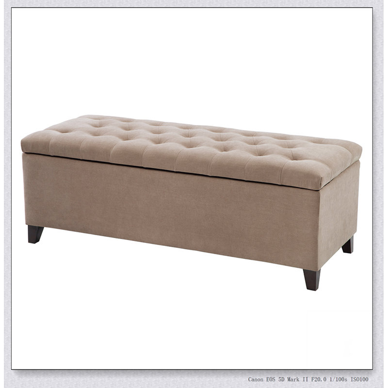 Tufted Top Soft Close Storage Bench Simple design, comfortable and durable, multi-functional bench, Sand