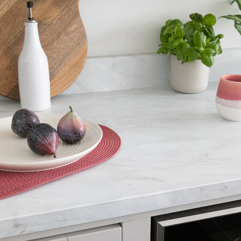 Neace 67.5cm x 2m Marble Stone Self-adhesive Vinyl Wrap for Doors and Worktops, Marble Romeo Matt White
