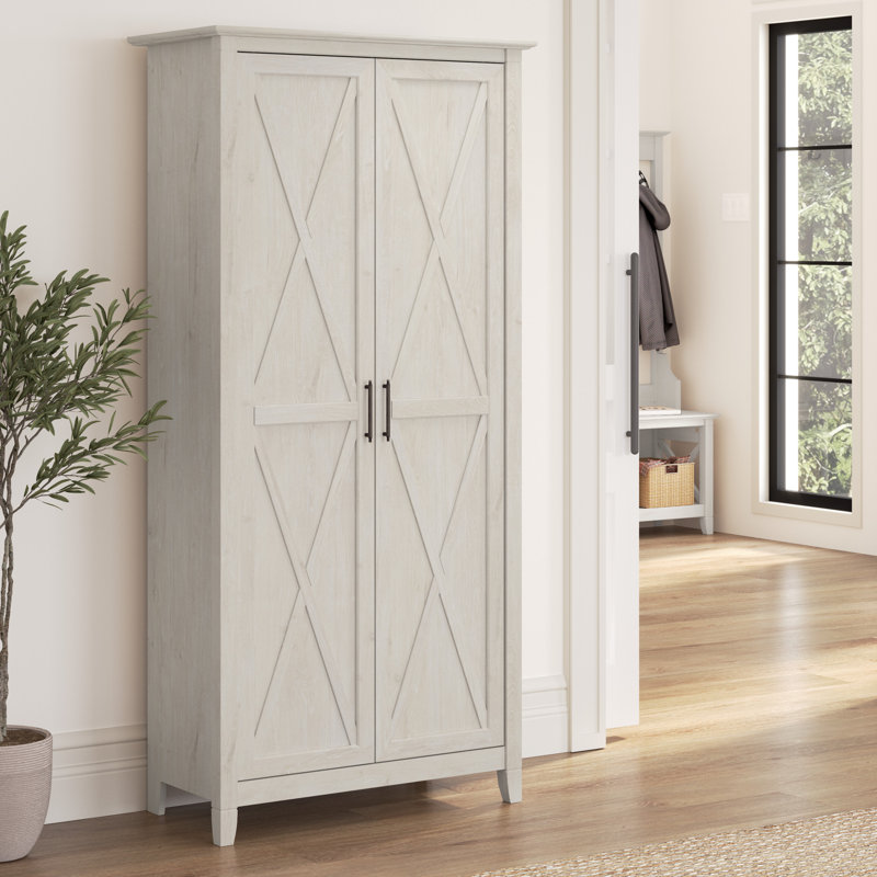 Armoire de rangement à 5 tablettes Huckins, Chêne blanc lin