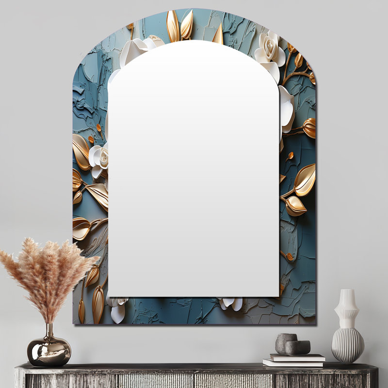 Miroir mural blanc et doré, 43 po x 33 po