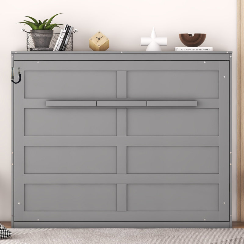 Murphy Bed Wall Bed, Gray, Full