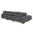 Plather Charcoal Grey Upholstered Sectional Chaise Sofa