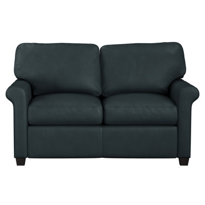 Causeuse à accoudoirs roulés en cuir véritable 61 po Fard