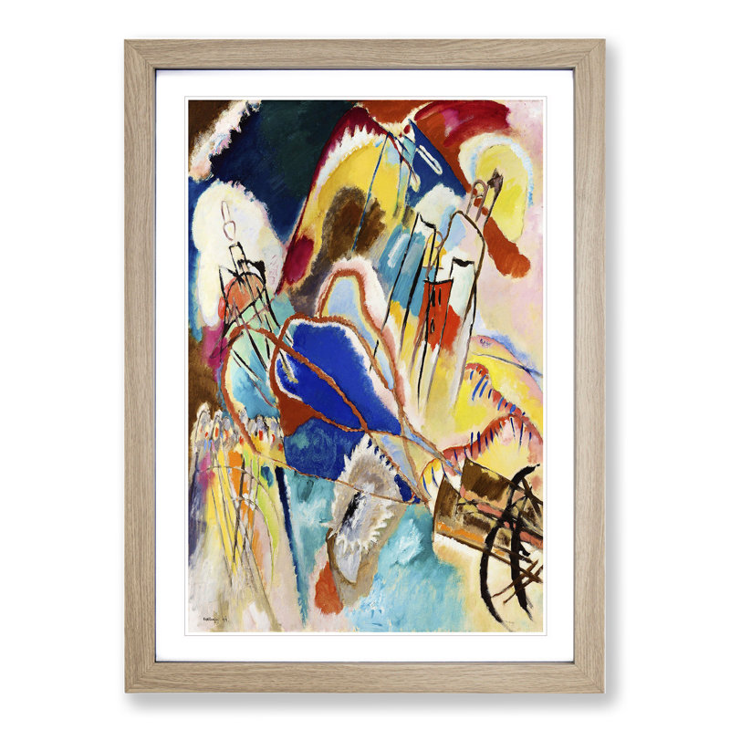 Improvisation No.30 by Wassily Kandinsky - Picture Frame Painting, 65cm H x 48cm W x 2cm D, Oak Framed