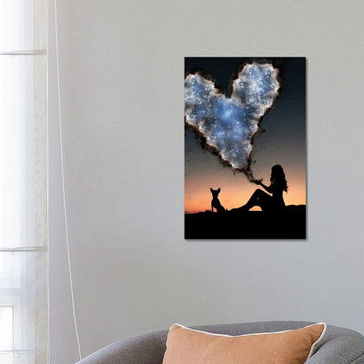 Heart 1 Piece Wrapped Canvas Wall Art