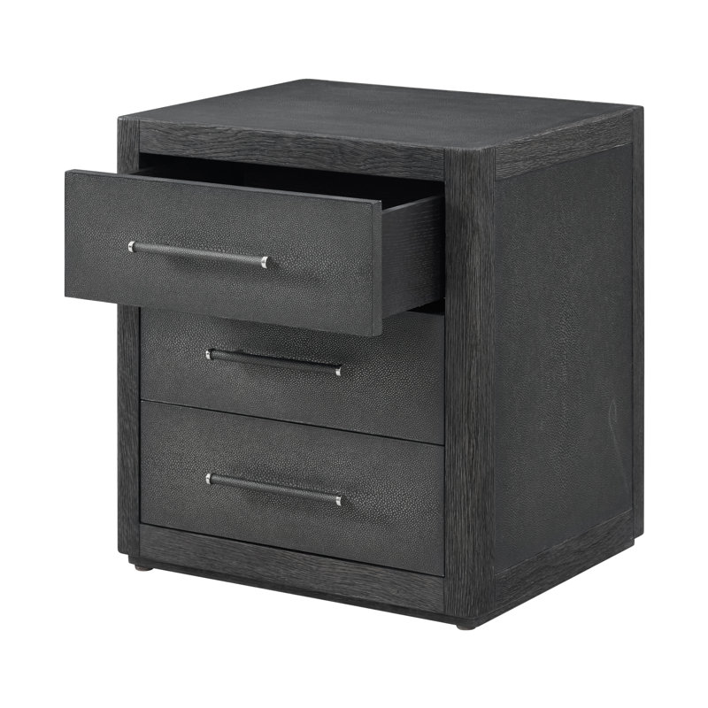 Maxwell 3 - Drawer Nightstand, Obsidian