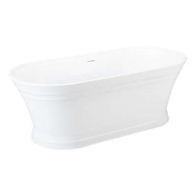 Odenwald 59" Acrylic Soaking Tub with Integrated Overflow and Drain and Foam Insulation