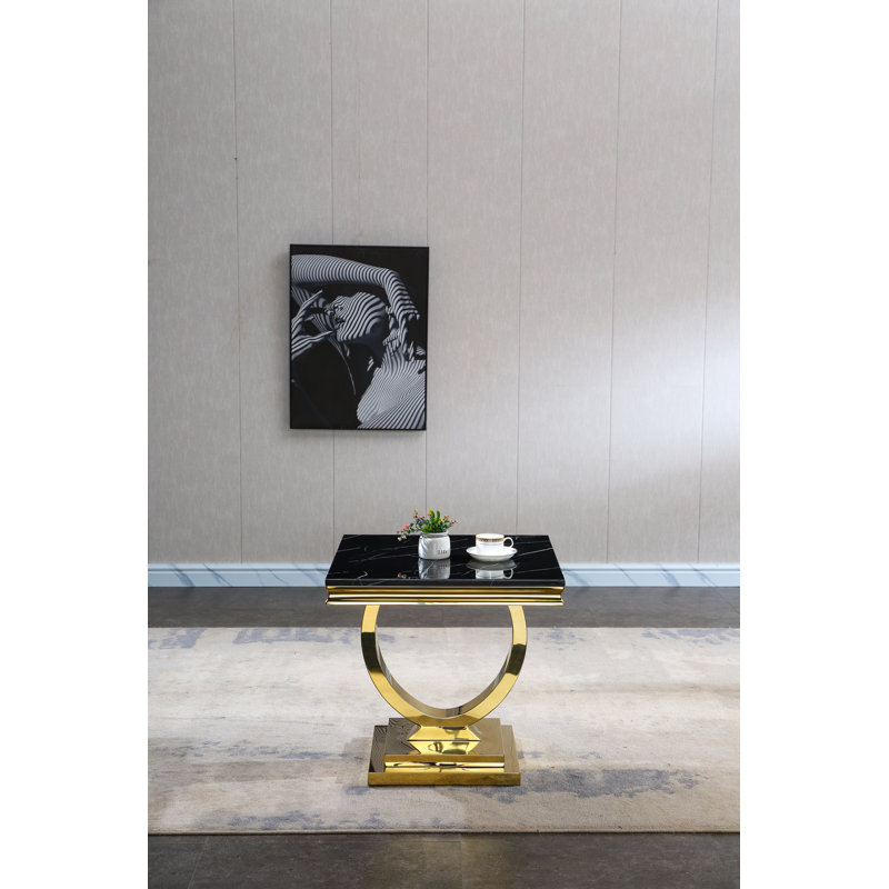 Table de bout Torion, Noir, Doré