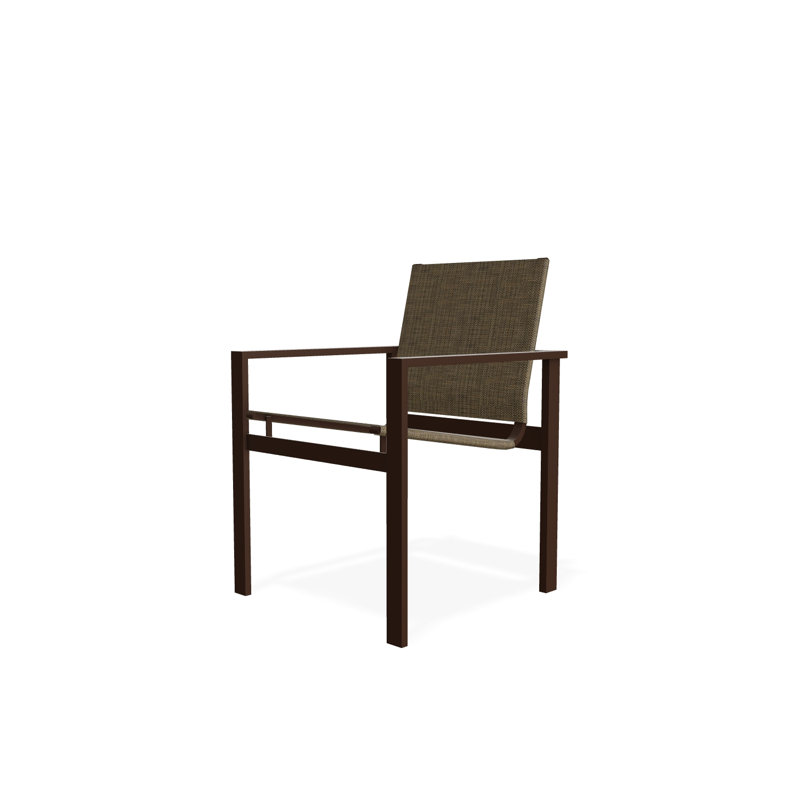 Tribeca Sling Stacking Arm Chair, Kona, Bark