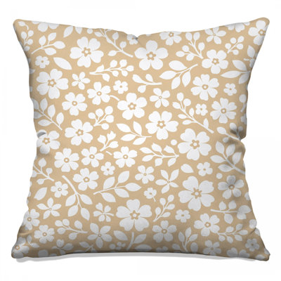 Coussins décoratifs blancs à motif floral