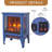 17" Freestanding Electric Fireplace Heater With Realistic 3D Flame Effect, Classic Wood Stove Design-709354034