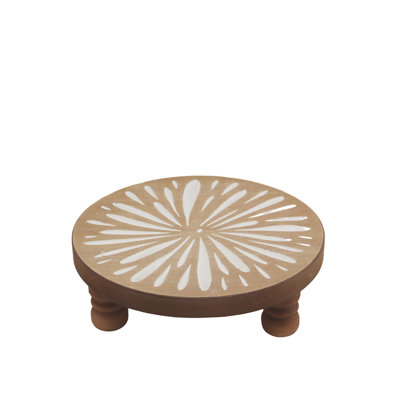 Montant floral en bois brun sculpté