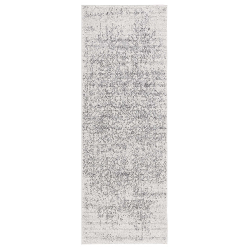 Peter Silver/Ivory Area Rug, Runner 69 x 183cm