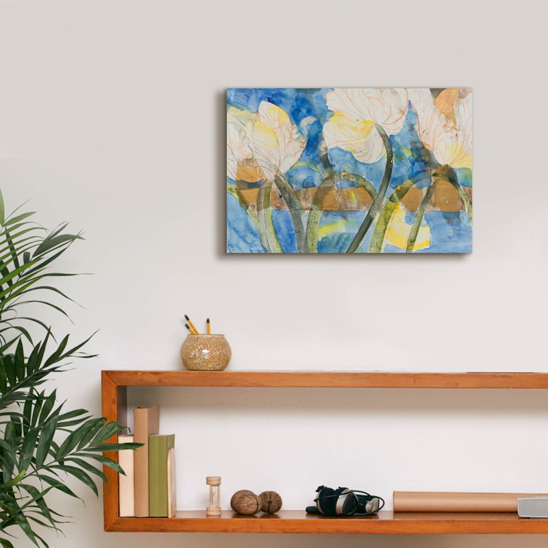 «Contemporary Tulips» par Albena Hristova, art mural sur toile, H 12 po x l 18 po x P 0,75 po